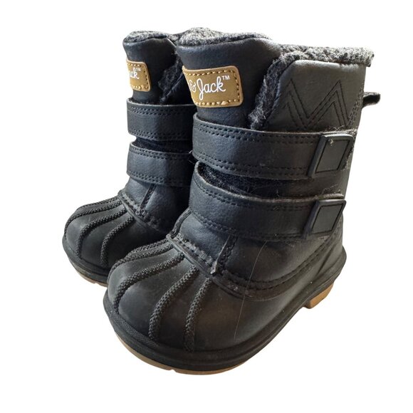 Cat & Jack Toddler Boys Black Winter Boots Size 5 Insulated Hook and Loop‎ Close - Picture 1 of 7